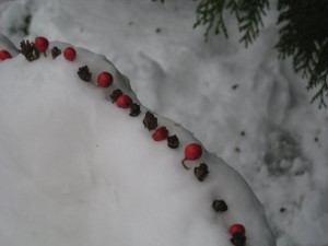 snowy decorations